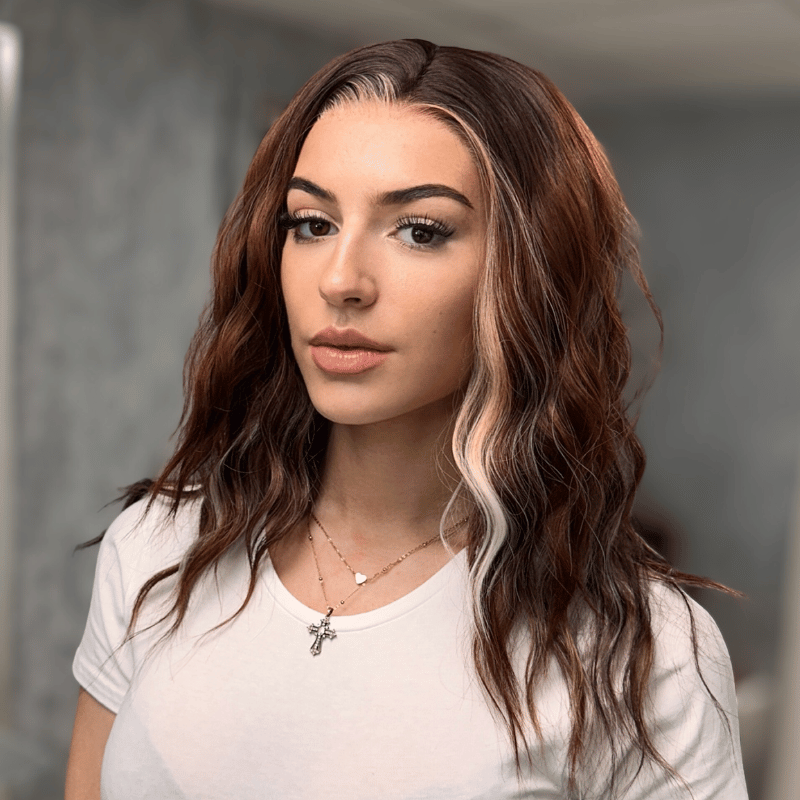 Chocolate Melt Balayage Waves Syntheetic Lace Front | Scandinavian Hairline-Ivy - estellewigsandmore.co.uk