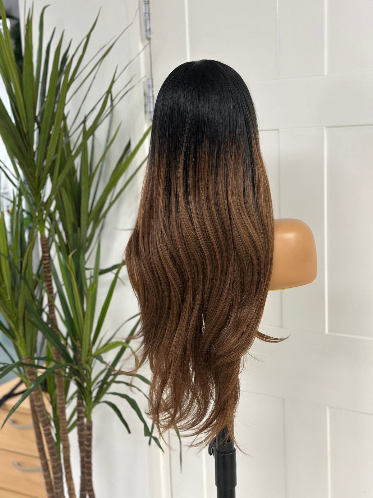 Black/ Auburn Ombré Long Layered Synthetic Lace Part Wig - EWD 47 - estellewigsandmore.co.uk