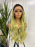 EWD67- Rooted Green Wavy Long  Synthetic Lace Front Wig