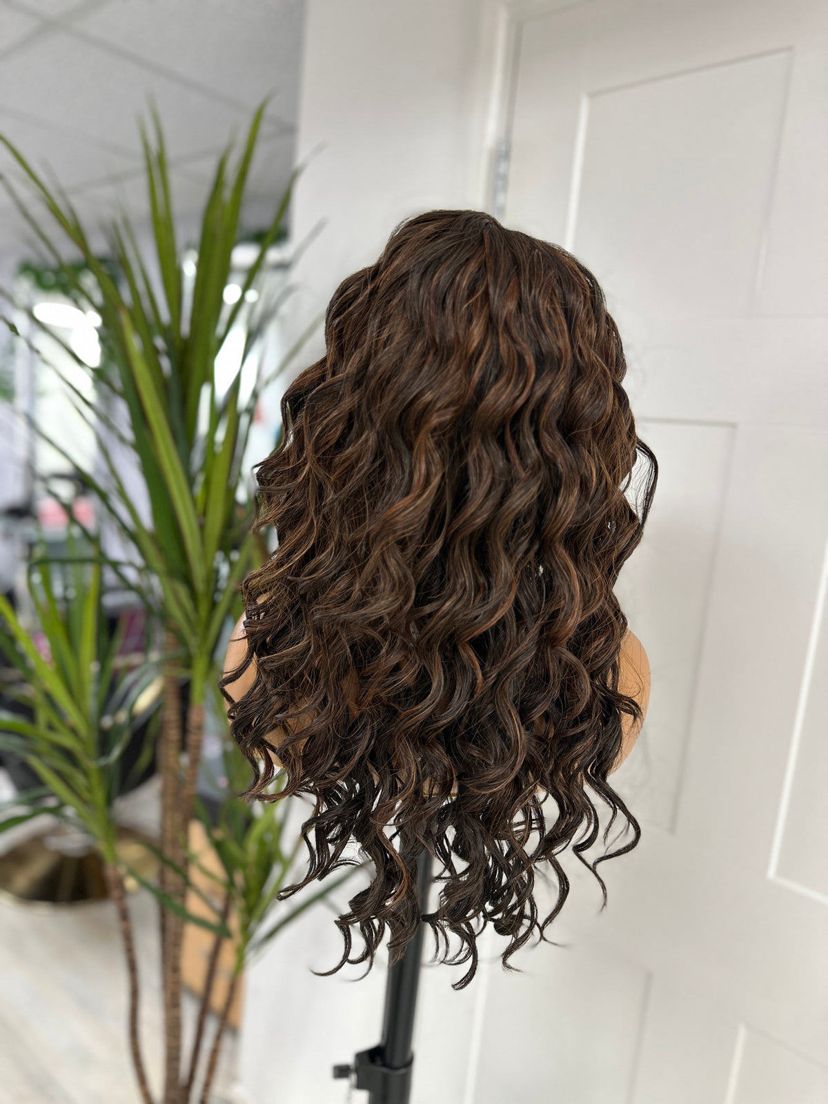 Dark Brown / Auburn Mix Wavy Lace Front Wig- EWD 68