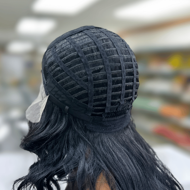 KRIS – 8" Jet Black Bob Wig with Fringe | T-Lace Part Synthetic Wig