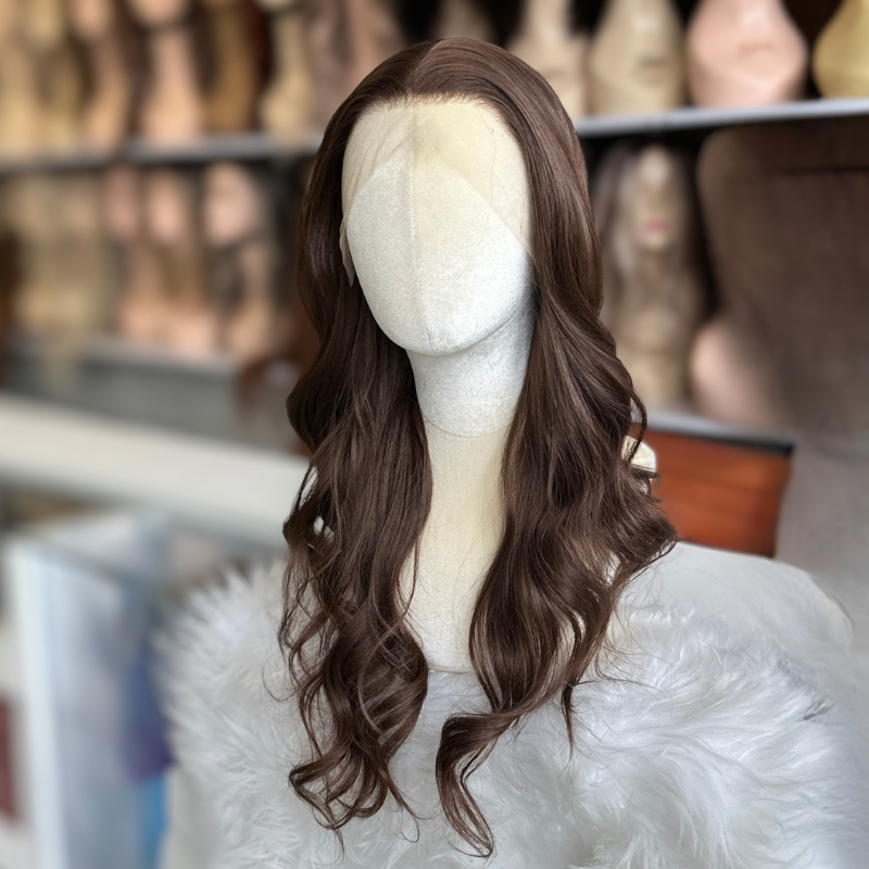 Bree-Dark Brown Wavy Synthetic Lace Front Wig - estellewigsandmore.co.uk