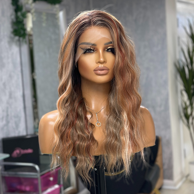 Ivy | Warm Mocha Caramel Loose Wave Lace Front Wig – Scandi Hairline-Ivy - estellewigsandmore.co.uk