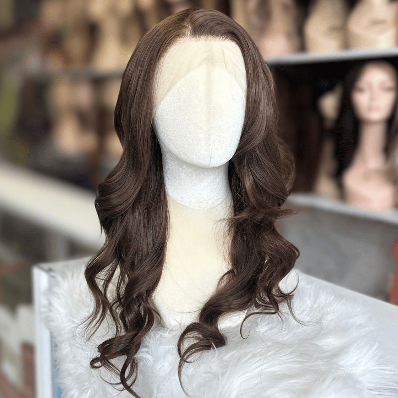 Dark Brown Wavy Synthetic Lace Front Wig-Bree - estellewigsandmore.co.uk