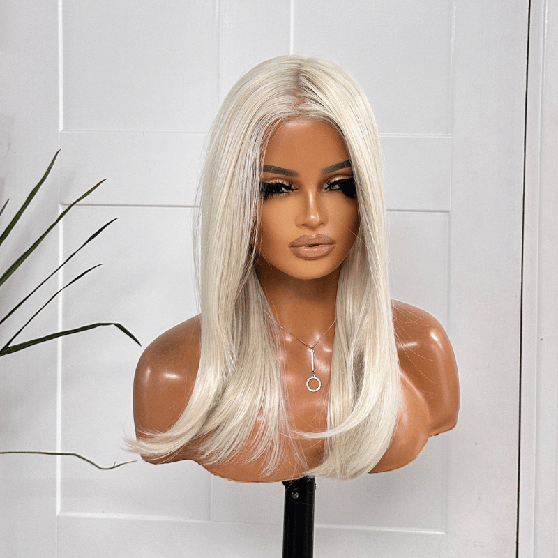 Ivory- Platinum/Light Blonde Monofilament Synthetic Lace Front Wig - estellewigsandmore.co.uk