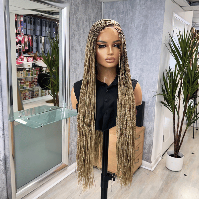 KB/06 – 30” Long C Cut Cornrow Braided Wig | Full Lace - estellewigsandmore.co.uk