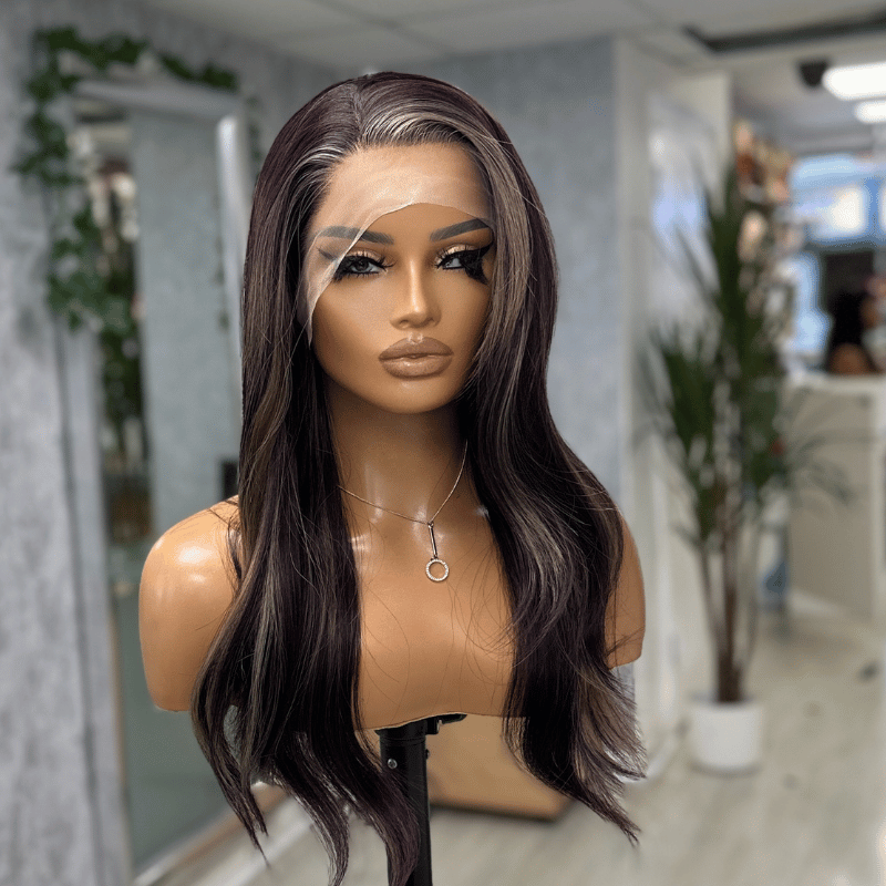 Nebula- Deep Purple Brown Lace Front Wig 18–20 Inch | Scandinavian Hairline
