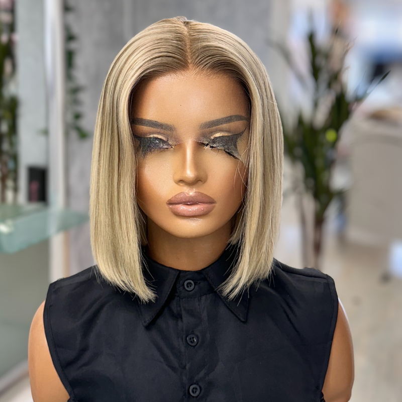 Amber-10 Inch Rooted Blonde Human Hair Wig-AMBER - estellewigsandmore.co.uk