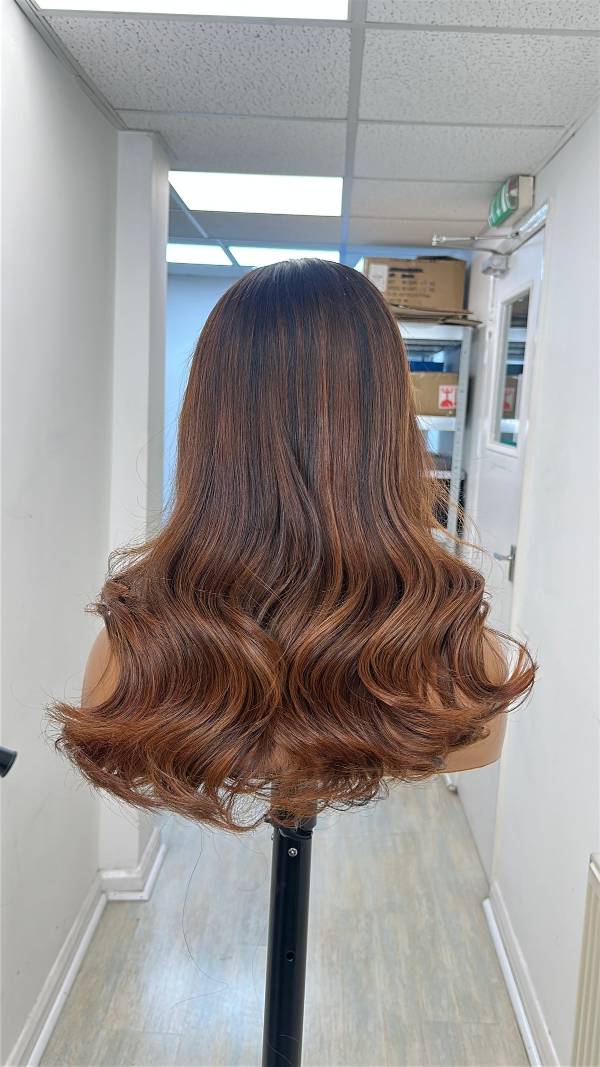 OLA/4- Burnished Copper Brunette Human Hair Lace Wig - estellewigsandmore.co.uk