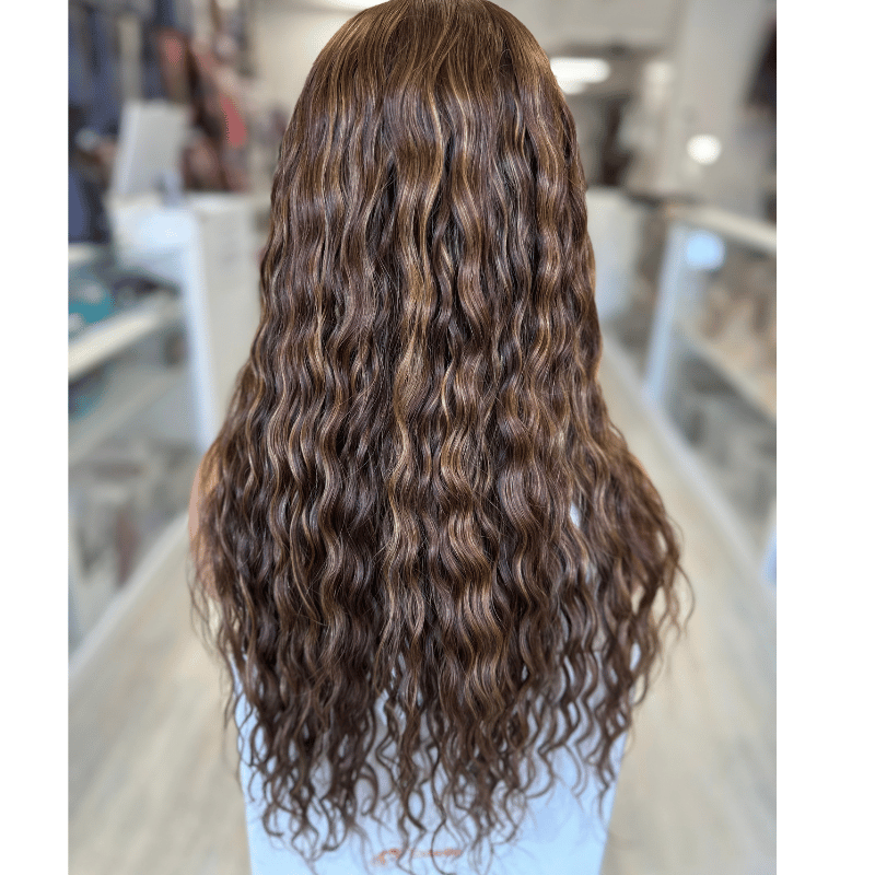GEMY – 20" Chocolate Brown & Honey Caramel Human Hair Lace Wig