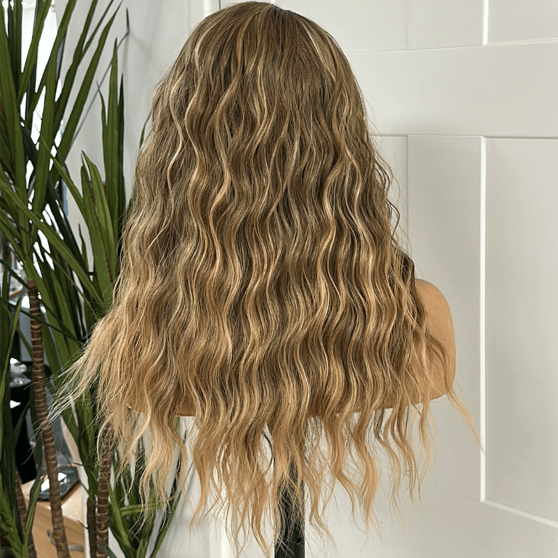 Rooted Golden Blonde Balayage Lace Front Wig-Toria