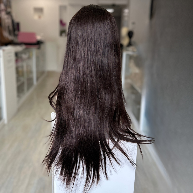 UP321 – 22” Long Straight Brown U-Part Human Hair Wig - estellewigsandmore.co.uk