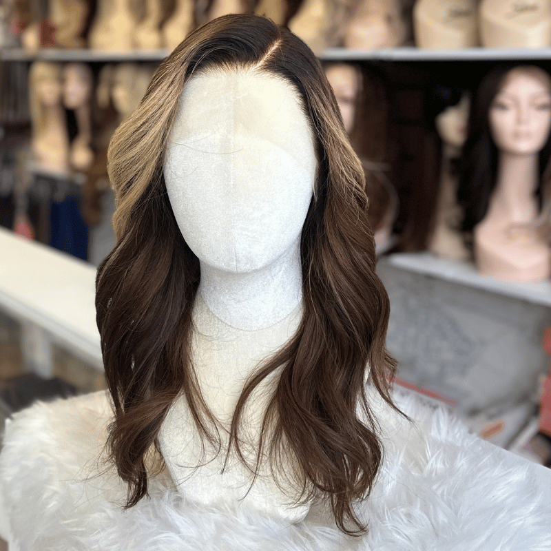 Mila-14 inch Mocha Melt Human Hair HD Lace Frontal Wig - estellewigsandmore.co.uk
