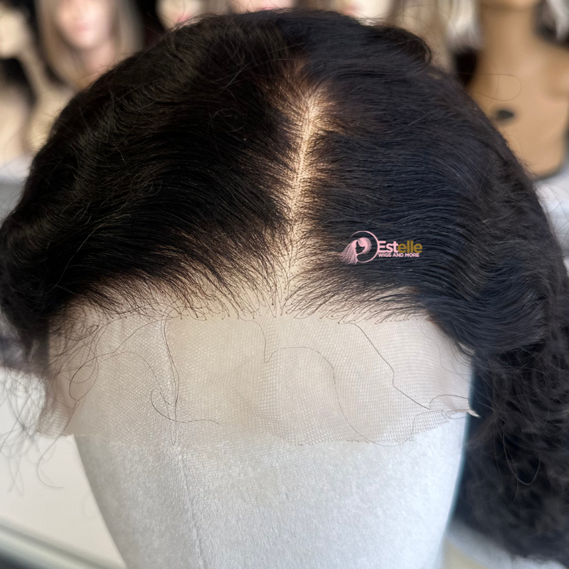 Black Curly 5*5 Lace Closure Human Hair Wig 18 inches - ALMASI
