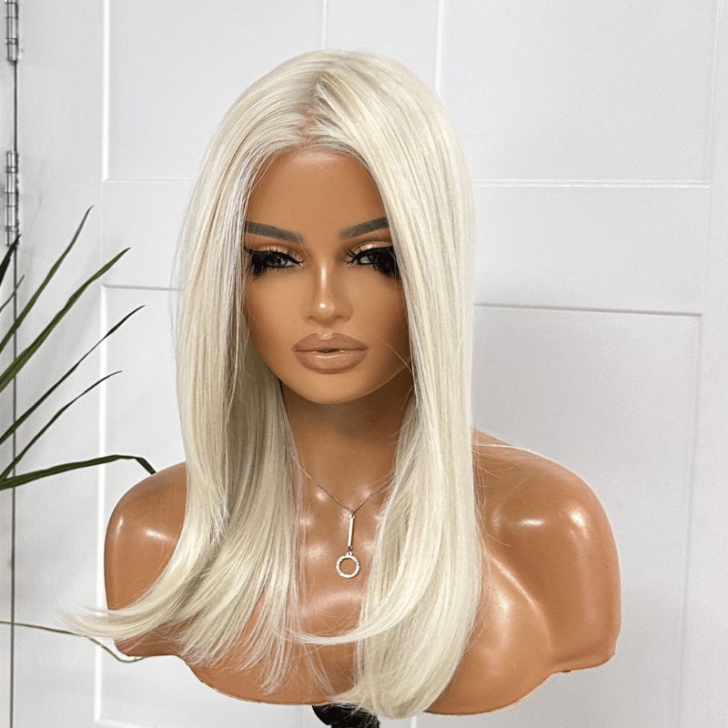Ivory- Platinum/Light Blonde Monofilament Synthetic Lace Front Wig - estellewigsandmore.co.uk