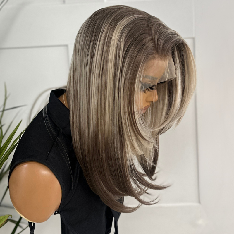 Two Tone Blonde Lace Front Wig | 18–20 Inch Synthetic Heat Safe Wig-Camille - estellewigsandmore.co.uk SYNTHETIC WIGS