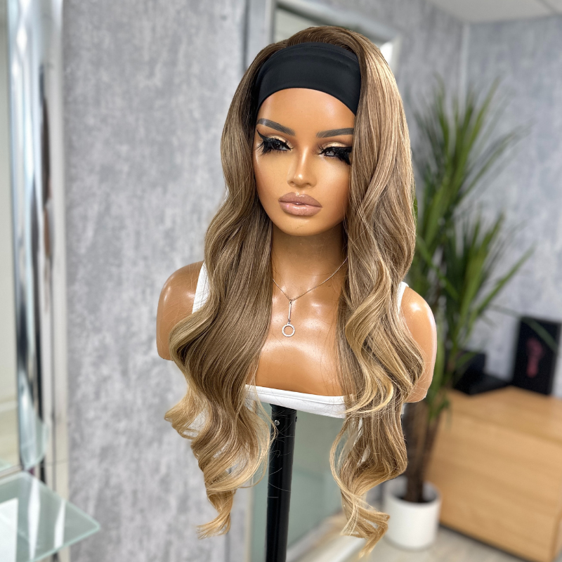 Esme – Long Rooted Rich Caramel Blonde Headband Wig