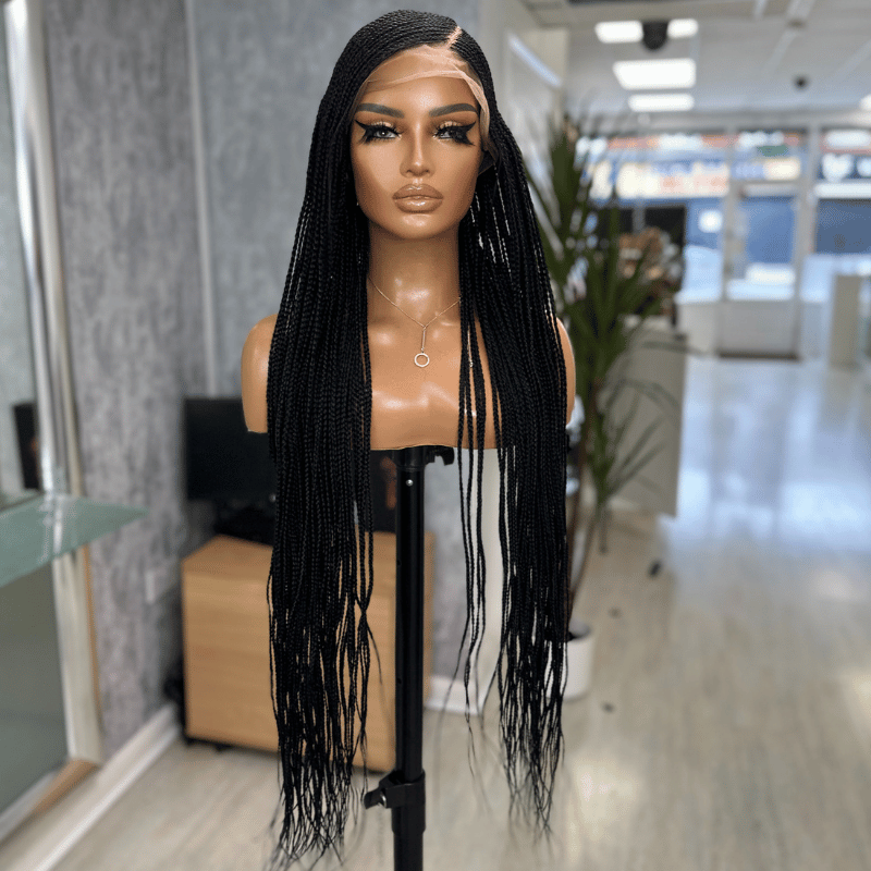 KB/06 – 30” Long C Cut Cornrow Braided Wig | Full Lace - estellewigsandmore.co.uk