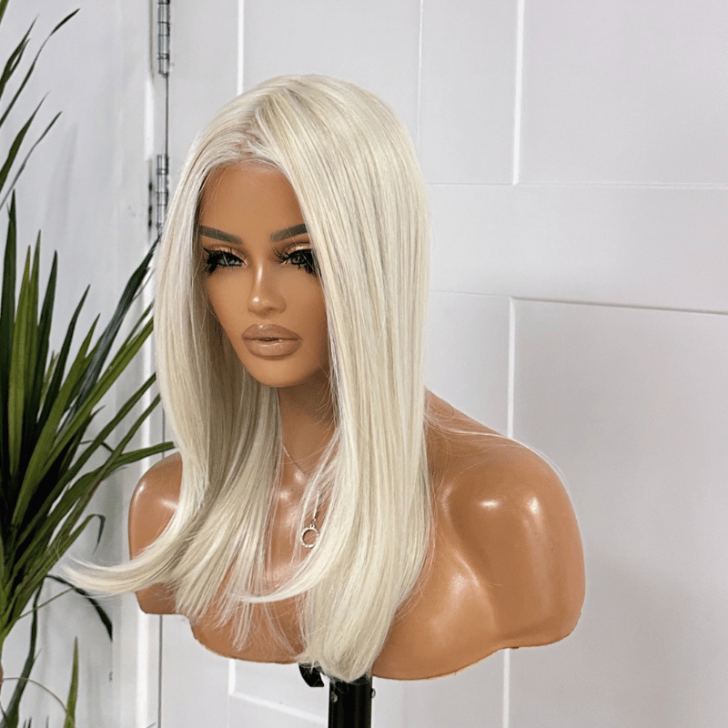 Ivory- Platinum/Light Blonde Monofilament Synthetic Lace Front Wig - estellewigsandmore.co.uk