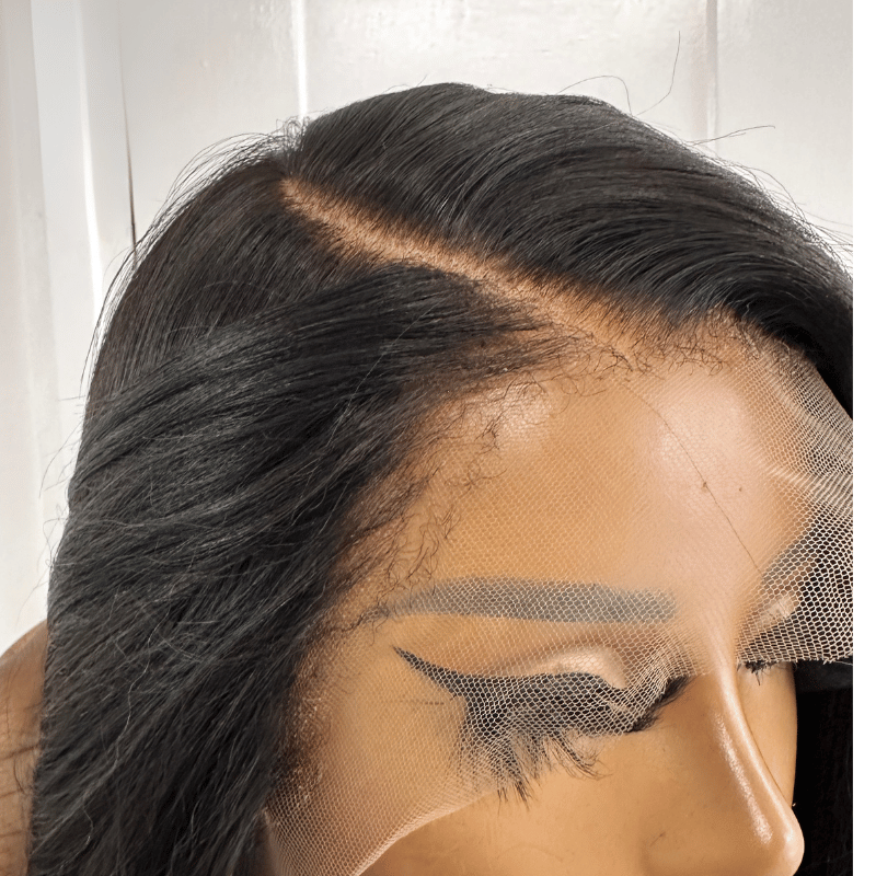 Remi-20" Natural Black Yaki Straight Human HD Lace Frontal Hair Wig - estellewigsandmore.co.uk