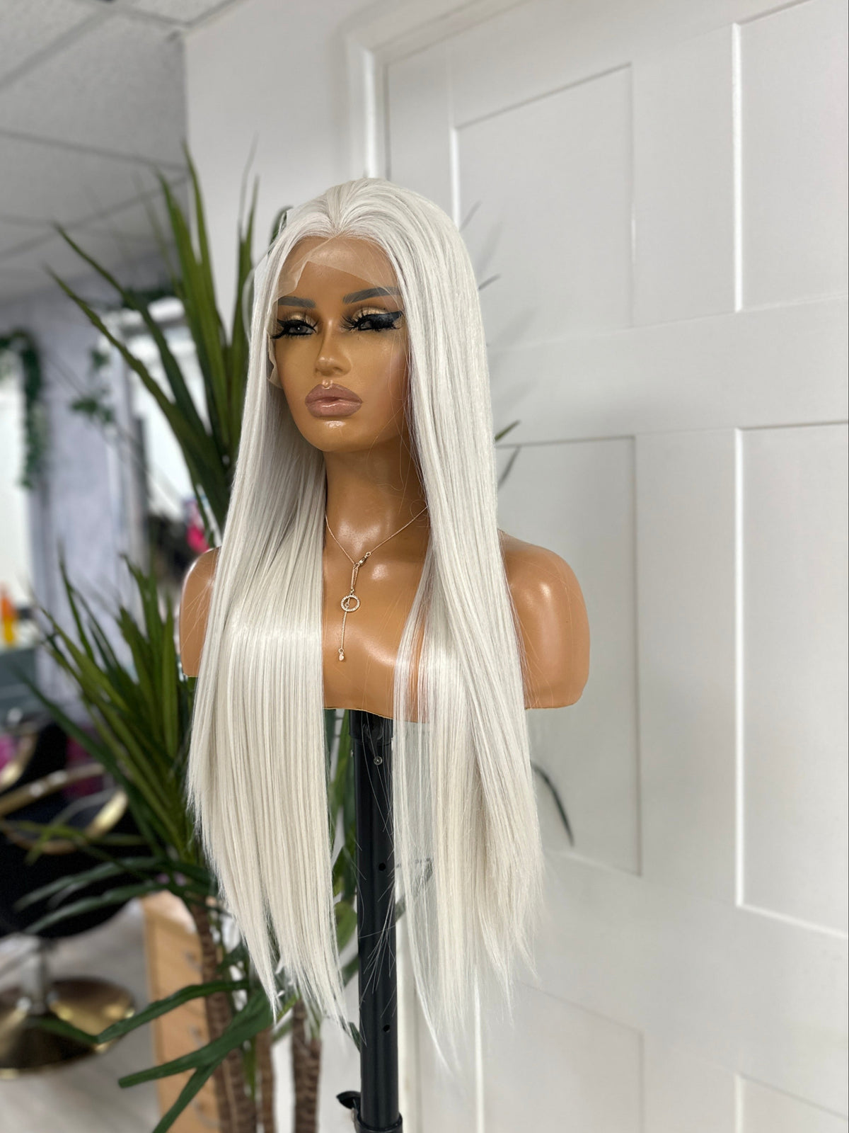 Platinum Blonde Straight Wig | 26” Lace Front-EWD/03 - estellewigsandmore.co.uk