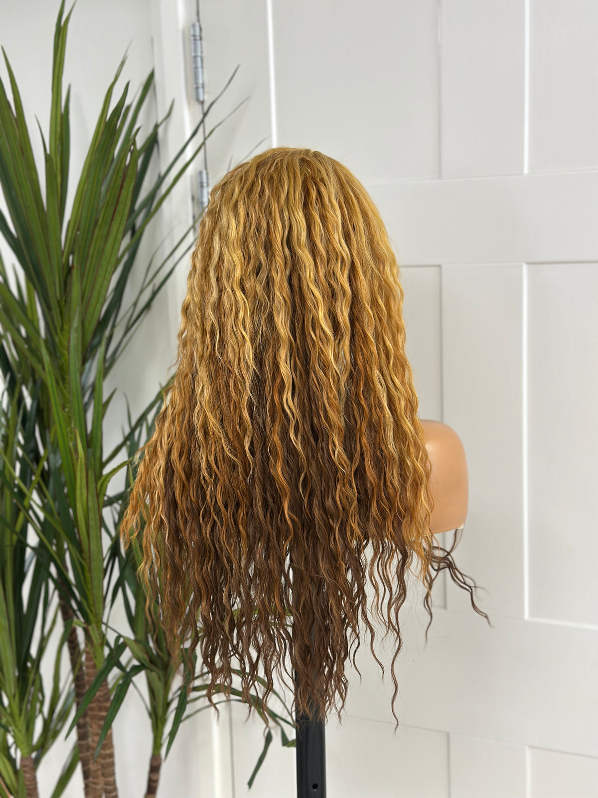 Crimped Wave Blonde to Brown Ombre Lace Front Wig- EWD 38 - estellewigsandmore.co.uk