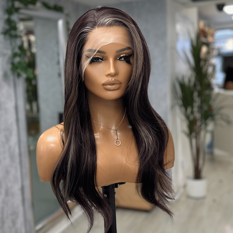 Nebula- Deep Purple Brown Lace Front Wig 18–20 Inch | Scandinavian Hairline