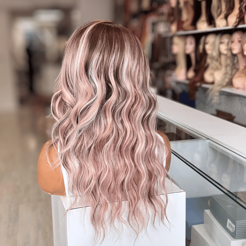 Rosé Drift/02 -Pearl Blonde & Blush Rose Lace Front Wig