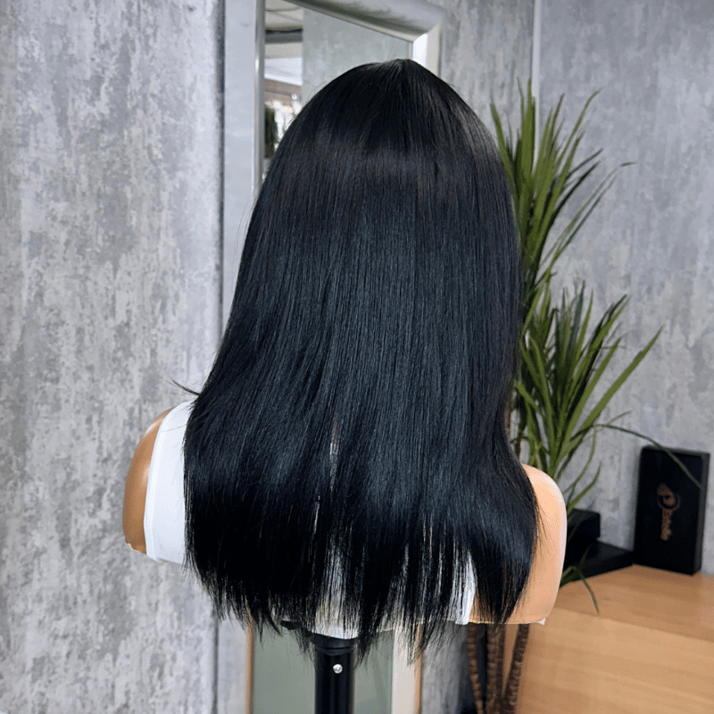 Nubi -14" Layered Straight Fringe Wig | T-Lace Part | Heat-Friendly Synthetic Wig