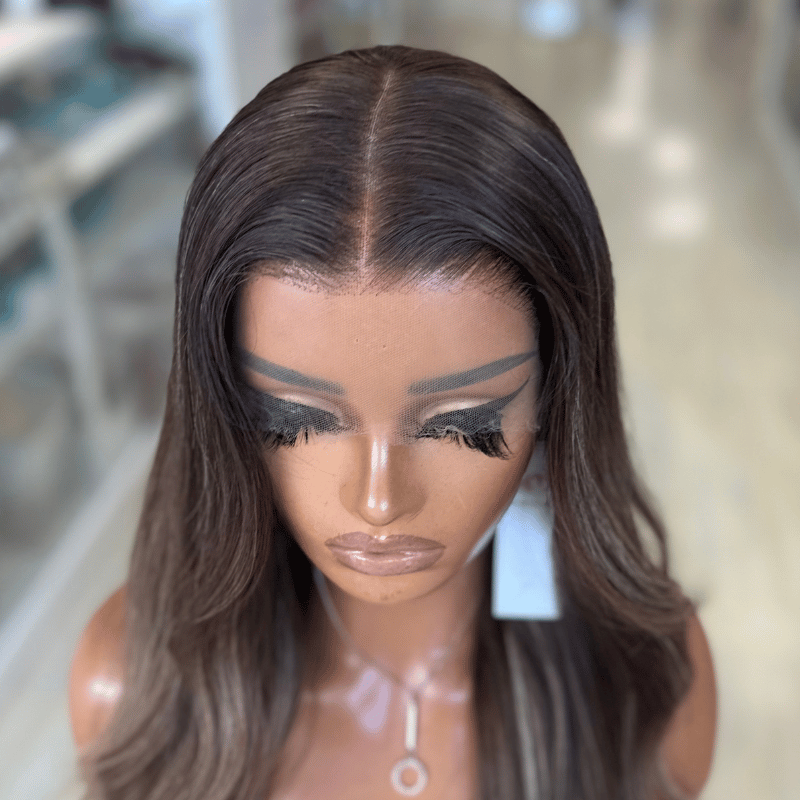 Kaia - 22" Soft Mocha Balayage Virgin Human Hair Lace Front Wig