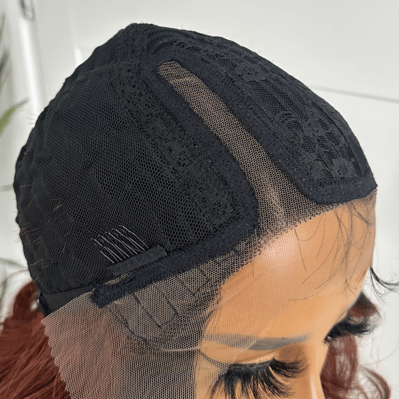 Perruque synthétique courte ondulée à boucles souples avec lace front - Simi