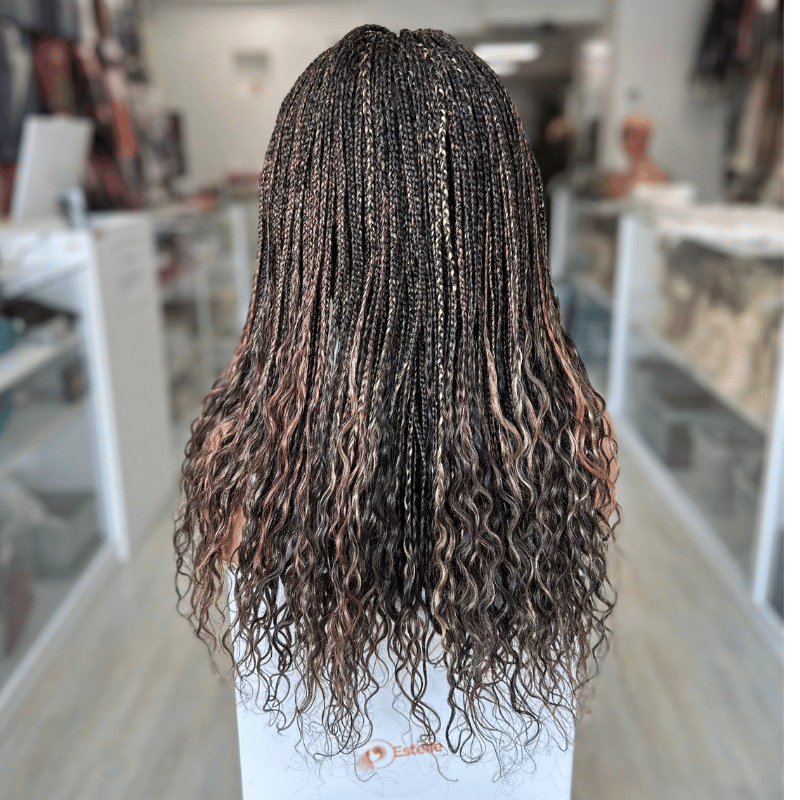 Malika -Lugo Braids Full Lace Mixed Mixed Black Human Hair Wig