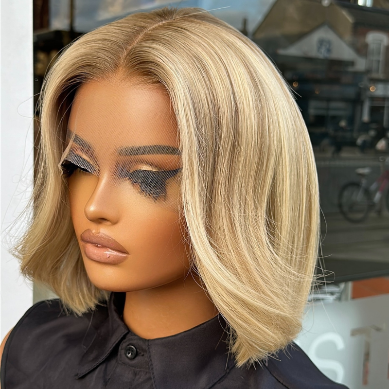 Amber-10 Inch Rooted Blonde Human Hair Wig-AMBER - estellewigsandmore.co.uk