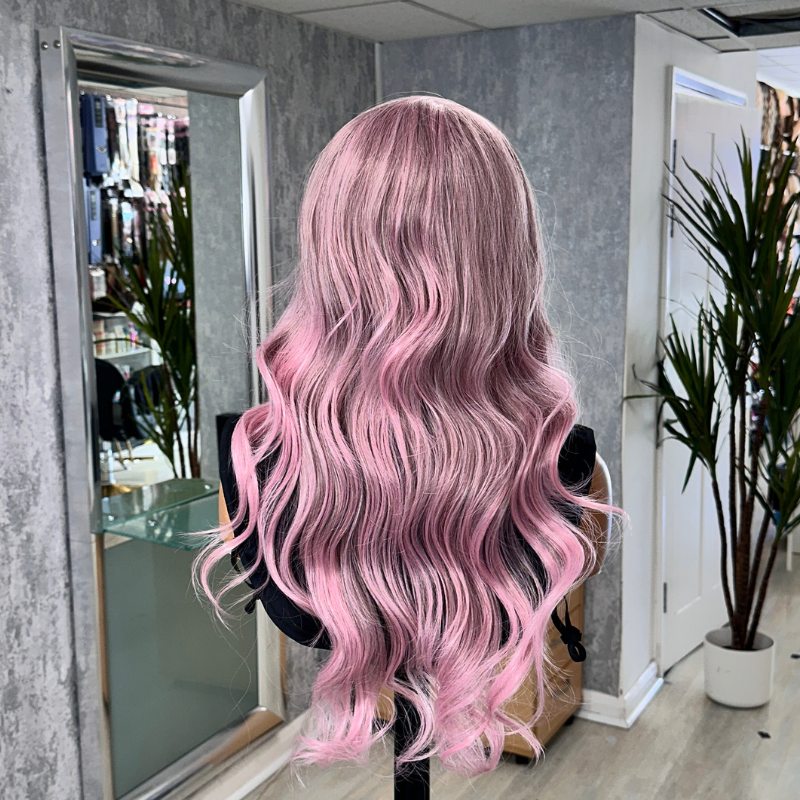 Bloom Blush- Pink Long Wavy Synthetic Hair Lace Front Wig - estellewigsandmore.co.uk
