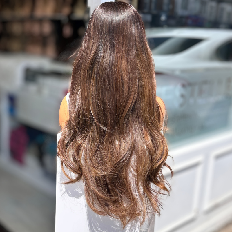 OLA/08 – 24” Caramel Blonde/Brown Human Hair Wig