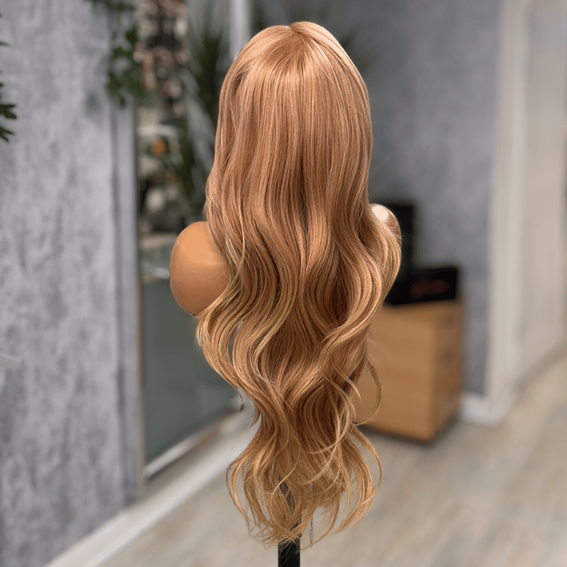 Sorrie- Honey Peach Blonde Lace Front Wig | Long Layered Blonde Wig - estellewigsandmore.co.uk
