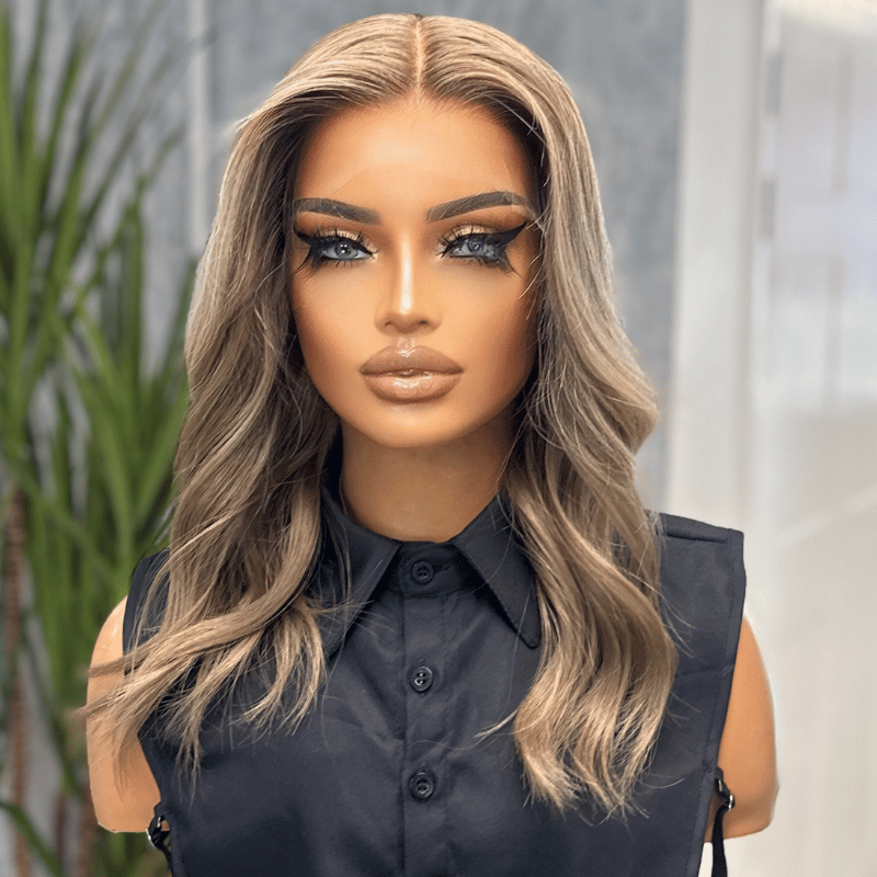 ANKI -12" Neutral Blonde Human Hair HD Lace Front Wig - estellewigsandmore.co.uk