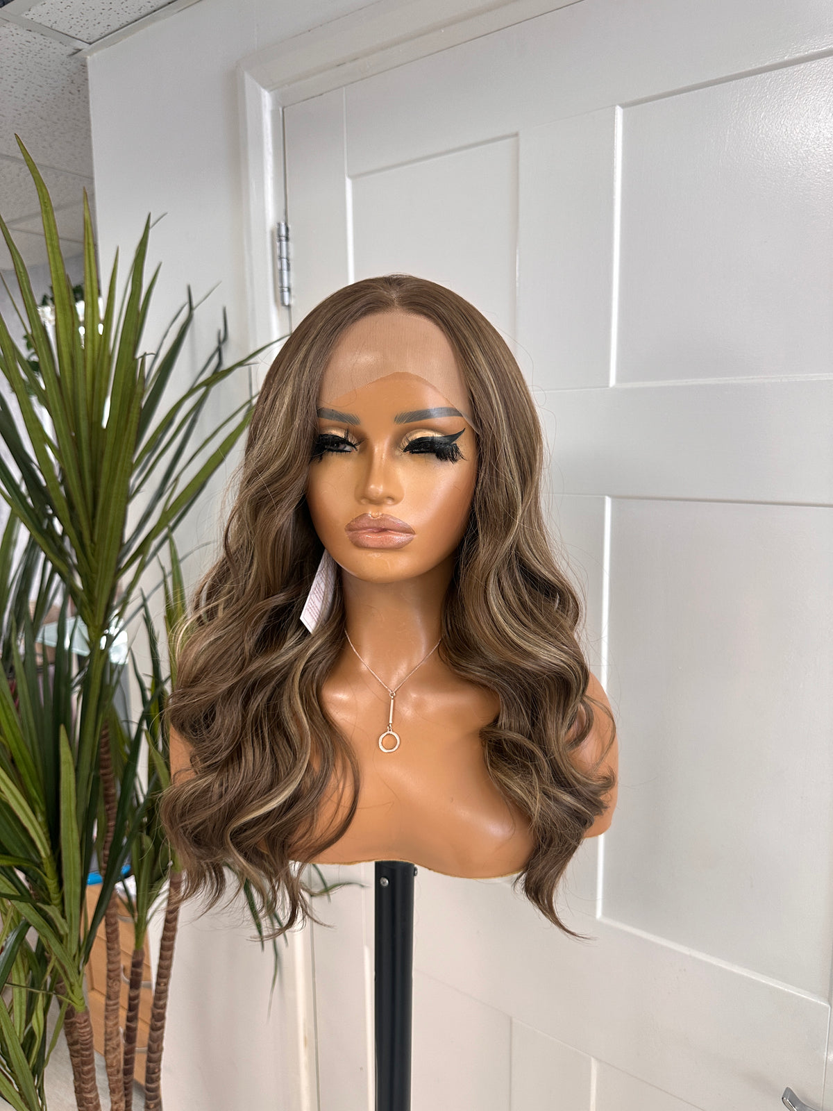 Light Brown/Blonde Mix   Lace front wig -EWD 34
