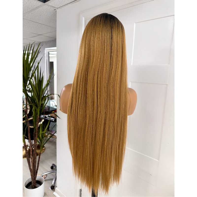 EWD 157 -Long Honey Blonde Ombre Synthetic Lace Front Wig | Final Sale