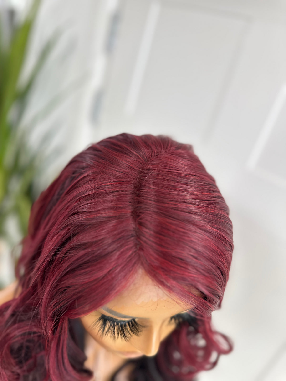 Wavy Ombré Dark Red Lace Front Wig- EWD 38