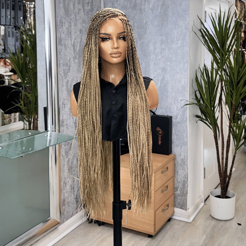 KB/06 – 30” Long C Cut Cornrow Braided Wig | Full Lace - estellewigsandmore.co.uk