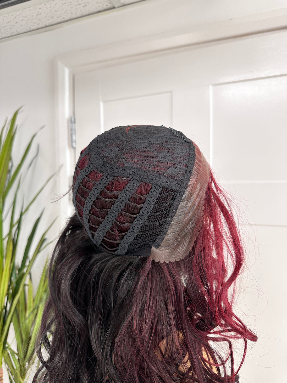 Wavy Ombré Dark Red Lace Front Wig- EWD 38