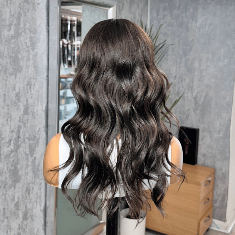 Nubi -14" Layered Wavy Fringe Wig | T-Lace Part | Heat-Friendly Synthetic Wig