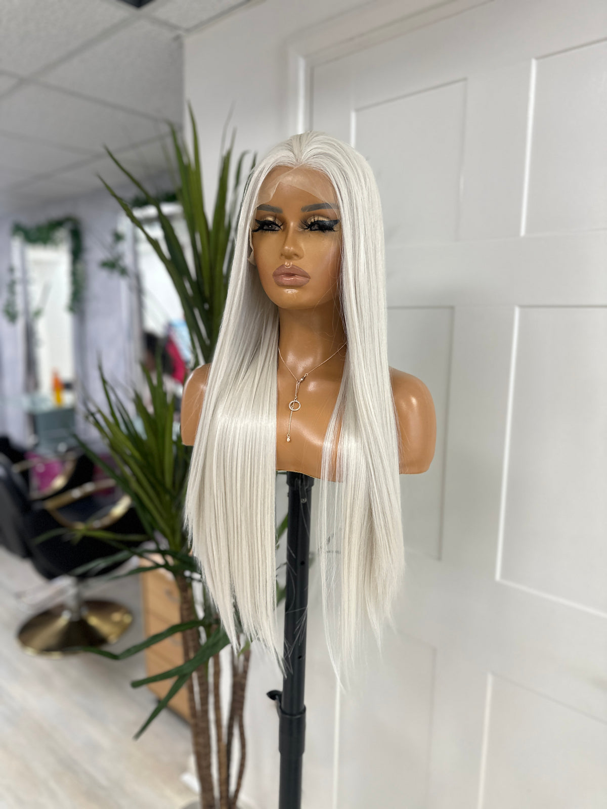 Platinum Blonde Straight Wig | 26” Lace Front-EWD/03 - estellewigsandmore.co.uk