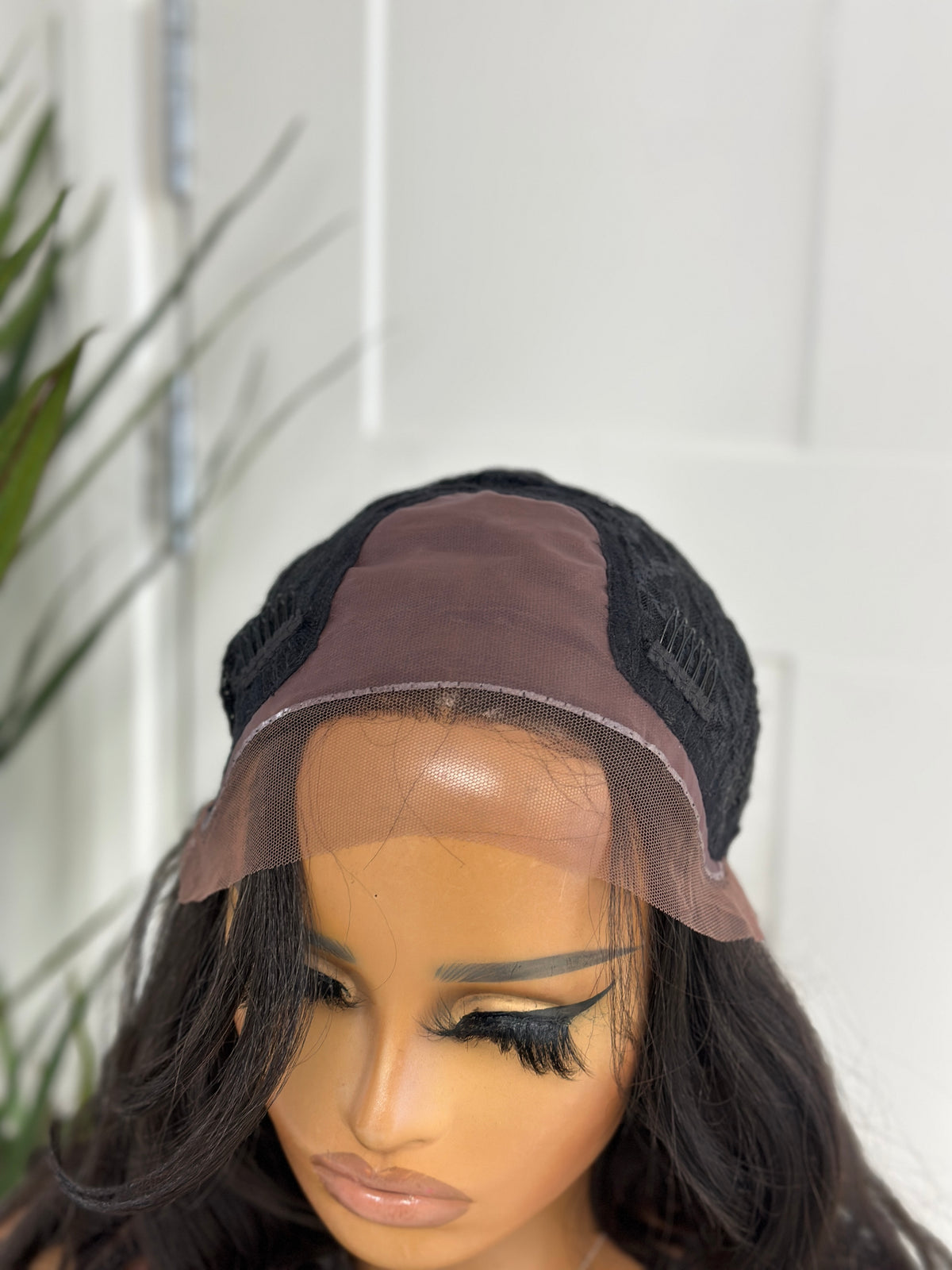 Bob Wig with Silk Base | Natural Black with Blonde Highlights | 18–20”-EWD 41