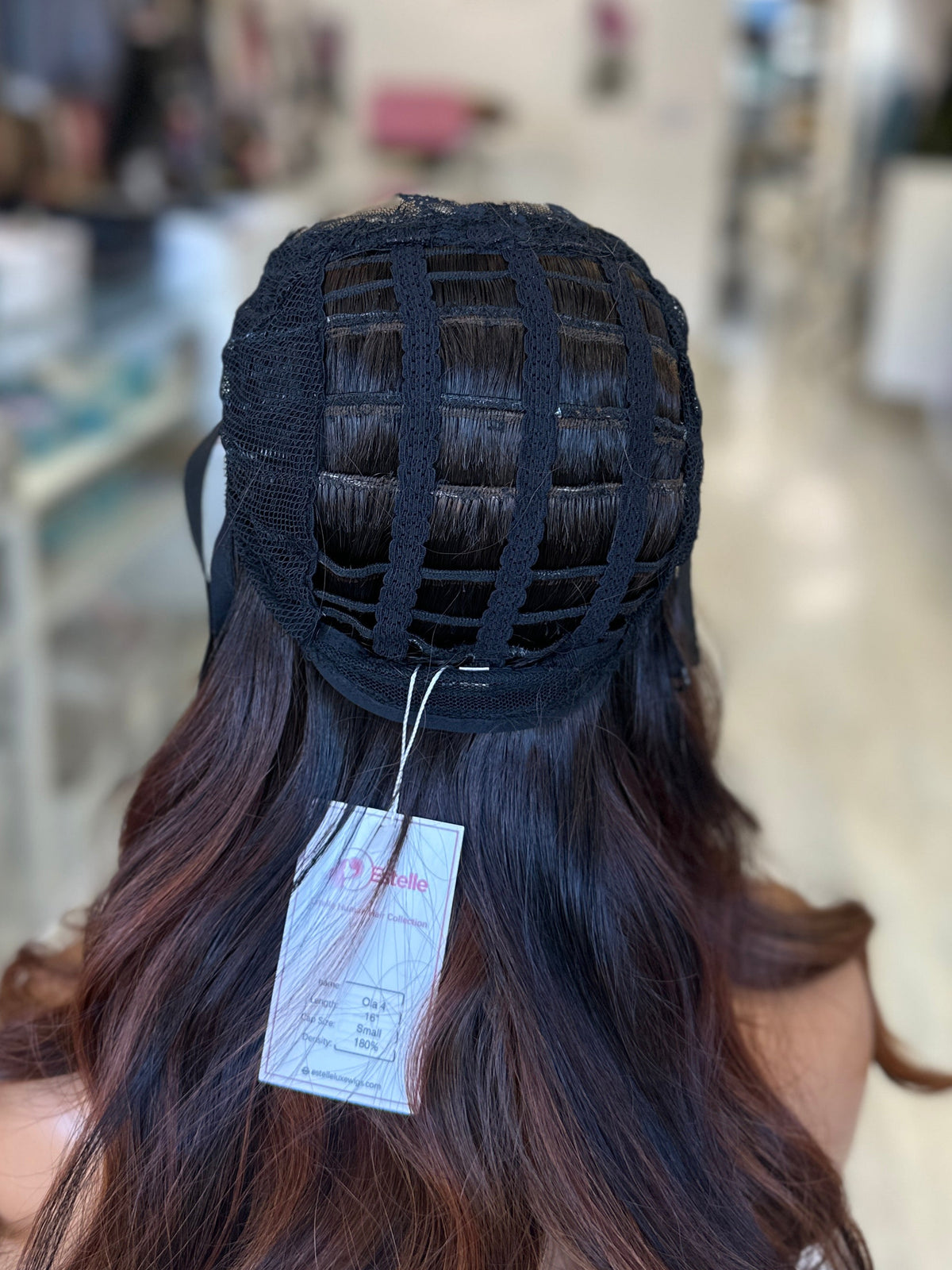 OLA/4- Burnished Copper Brunette Human Hair Lace Wig - estellewigsandmore.co.uk