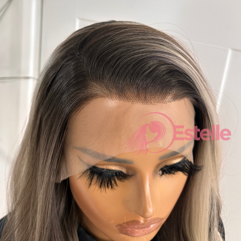 Ash Mocha Blonde Lace Front Wig with Face-Framing Highlights-Chloe - estellewigsandmore.co.uk LACE FRONT WIGS