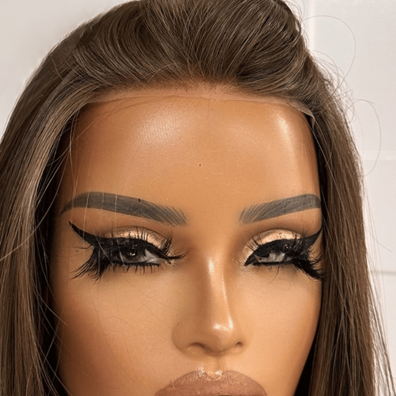 Perruque Lace Front monofilament châtain cendré | Synthétique résistante à la chaleur - Marina