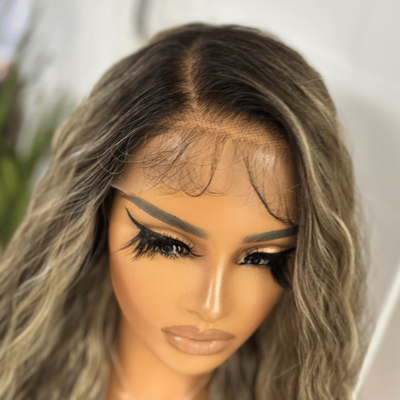 Ash Mocha Melt Long Loose Wave 13x6 Synthetic Lace Frontal Wig -Chyna - estellewigsandmore.co.uk