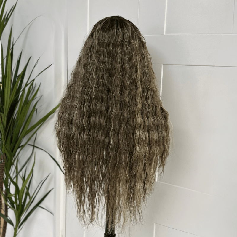 Ash Mocha Melt Long Loose Wave 13x6 Synthetic Lace Frontal Wig -Chyna - estellewigsandmore.co.uk